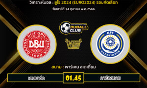 วิเคราะห์บอล ยูโร 2024 รอบคัดเลือก : เดนมาร์ก vs คาซัคสถาน (14/10/66)