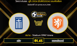 วิเคราะห์บอล ยูโร 2024 รอบคัดเลือก : กรีซ vs เนเธอร์แลนด์ (16/10/66)