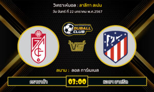 วิเคราะห์บอล ลาลีกา สเปน : กรานาด้า vs แอตฯ มาดริด (22/1/67)