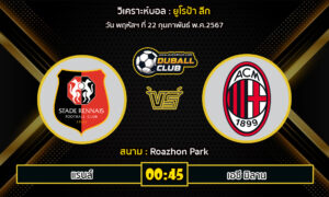 วิเคราะห์บอล ยูโรป้า ลีก : แรนส์ vs เอซี มิลาน (22/2/67)