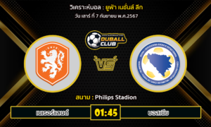 วิเคราะห์บอล ยูฟ่า เนชั่นส์ ลีก : เนเธอร์แลนด์ -vs- บอสเนีย (7/9/67)