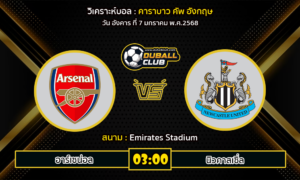 วิเคราะห์บอล คาราบาว คัพ อังกฤษ : อาร์เซน่อล VS นิวคาสเซิ่ล (07/01/68)