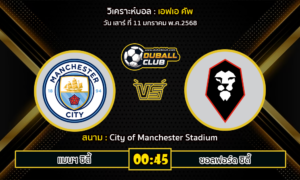 วิเคราะห์บอล เอฟเอ คัพ : แมนฯ ซิตี้ VS ซอลฟอร์ด ซิตี้ (11/01/68)